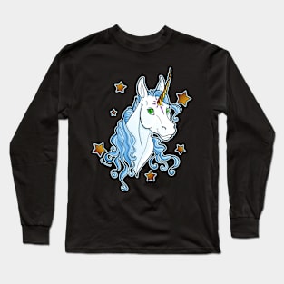 Star Unicorn Blue Long Sleeve T-Shirt